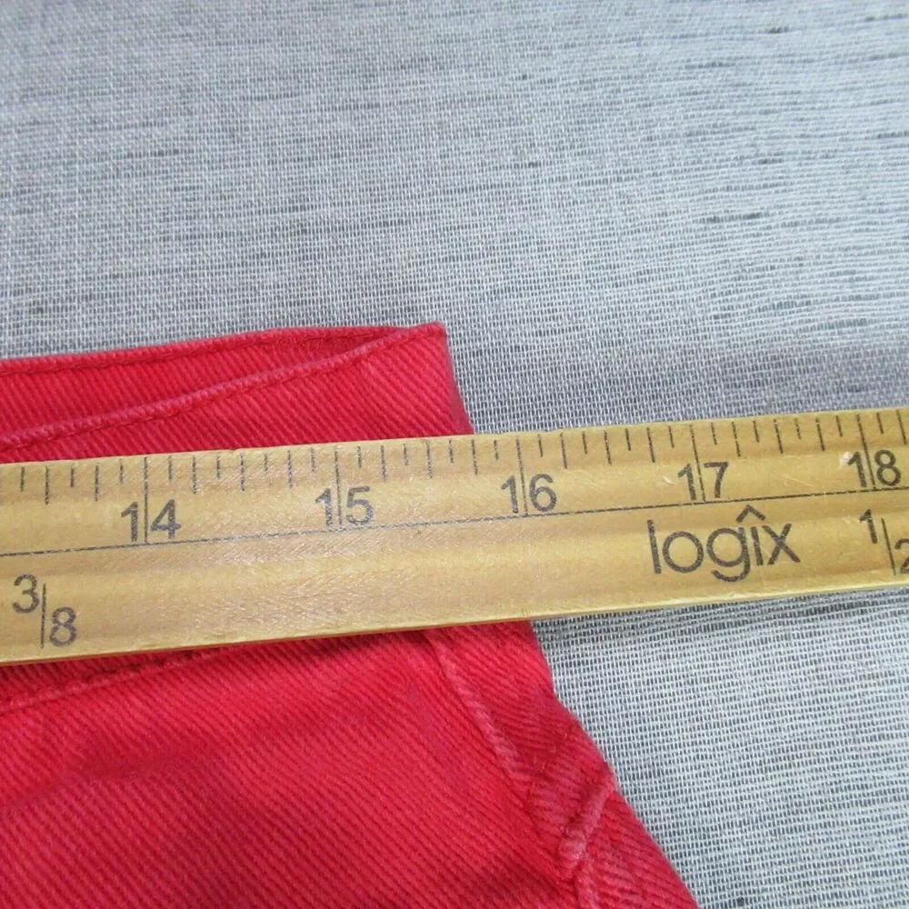 Vintage Trust Jean Shorts Size 33 Red Baggy Punk Skater Y2K 90s Heavyweight